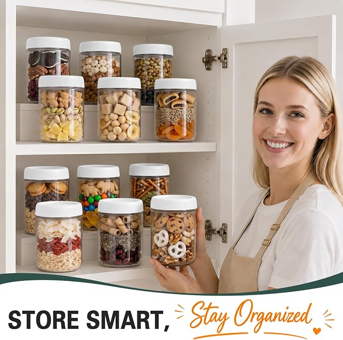 6-Pack Glass Storage Containers with Lids, Overnight Oats Containers with Lids, Wide Mouth Mason Jars 16oz, Glass Jar with Airtight Lid for Yogurt, Chia, Sugar, Snack, Oats, Food Storage