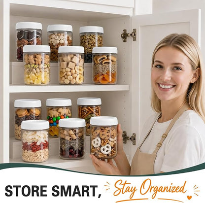 6-Pack Glass Storage Containers with Lids, Overnight Oats Containers with Lids, Wide Mouth Mason Jars 16oz, Glass Jar with Airtight Lid for Yogurt, Chia, Sugar, Snack, Oats, Food Storage
