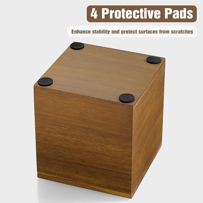 Dreamkey Acacia Wood Tissue Box Cover, Square Tissue Box Holder with Removable Top Lid, Solid Wooden Tissue Box Dispenser for Bathroom, Bedroom, Office