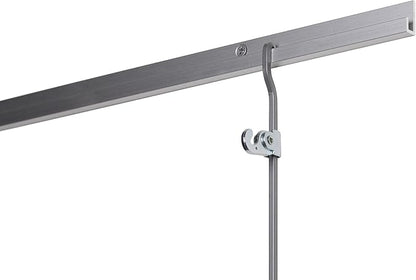 STAS Art Hanging Set: STAS j-Rail max Steel Rod Silver 4x4 150cm + Hook