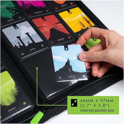 Vault X 9 Pocket Zip Binder, 360 Cards, Exo-Tec Material, 20 Side-Loading Pages (Red)