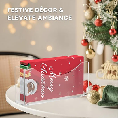 Acrylic Napkin Holder, Clear Waterproof Vertical Guest Towel Holder for Dining Table, Disposable Hand Towels Tray for Bathroom/Hotel/Kitchen