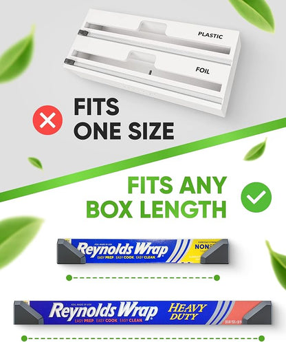 Skywin Adhesive Foil and Plastic Wrap Organizer Black, Fits Box Width up to 1.77in/45mm Aluminum Foil Organization and Storage – Aluminum Foil Heavy Duty Holder Aluminum Foil Dispenser