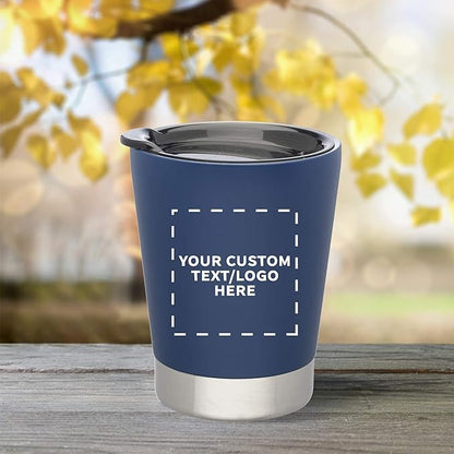Personalized 12 oz. Itsy Vacuum Insulated Travel Mugs - 6 Pack - Custom Text, Logo - Blue