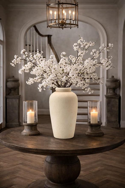 Emotionally Grounded Vase, Vaseking Large Ceramic Rustic Vase, 11 inch Minimalist Decorative Farmhouse Tall Vases for Home Decor, Living Room, Enterway, Table Decoration, Fossil