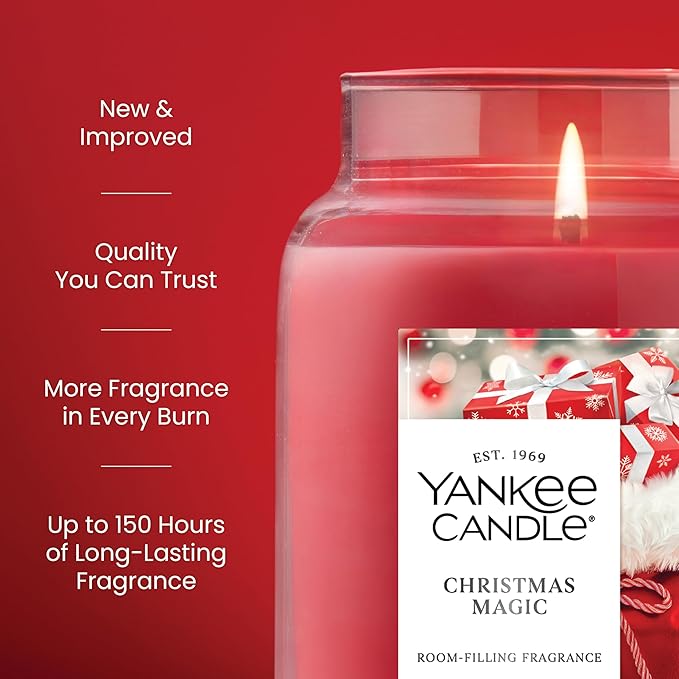 Yankee Candle Christmas Magic, Christmas Scented Candle, 22oz Large Jar with up to 150 Hour Burn Time, Giftable, Holidays