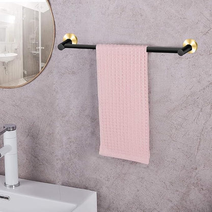 MGahyi Towel Racks for Bathroom-Adjustable Towel Holder(13.18inch-24inch) Sturdy and Rustproof Towel Bar Wall Mounted, Single Towel Bar Rod for Bathroom Accessories (Black Gold, 1Pack)