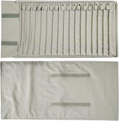 Portable Jewelry Roll Untangled Secure Necklace Travel Storage Bag Displays Holder 16 Chain (Beige)