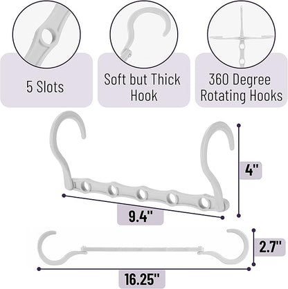 Mr. Pen- Space Saving Hangers, 8 pcs, 360° Rotating Hooks, Magic Cascading Hanger Organizer with 5 Enclosed Slots, Closet Organizers and Storage for Clothes, College Dorm Room Essentials