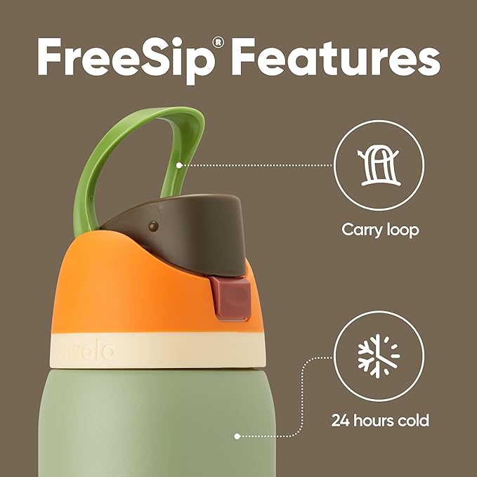 Owala FreeSip Insulated Stainless Steel Water Bottle with Straw, BPA-Free Sports Water Bottle, Great for Travel, 32 Oz, Camo Cool | Insulated, with Straw, for Sports, Travel, and School, BPA-Free