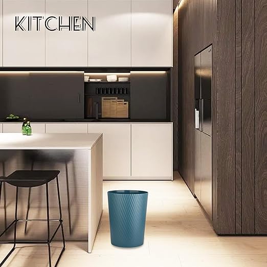 UUJOLY Small Trash Can Wastebasket Garbage Can Container Bins for Bathrooms, Laundry Room, Kitchens, Offices, Kids Rooms, Dorms (Bluish Green, 2 Pack)