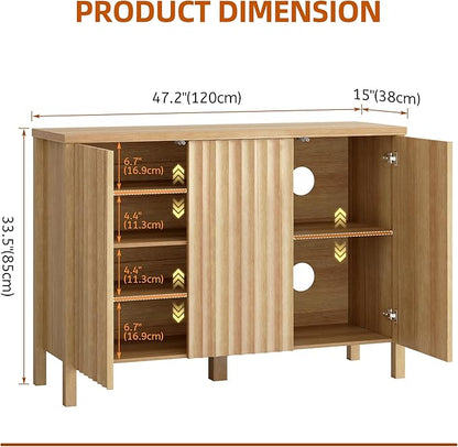 Vlsrka Shoe Cabinet Storage for Entryway with 3 Doors, Narrow Wooden Shoe Cabinet, Outdoor Hidden Shoe Storage for Entryway, Garage, Foyer, Hallway, Living Room