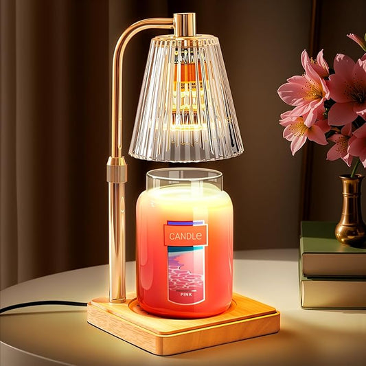 Marycele Candle Warmer Lamp with Timer, Wax Melt Warmer for Jar Candles, Christmas Birthday Gifts for Women Mom Sister Friend, House Warming Gifts for New Home Apartment Decor, Vintage Clear