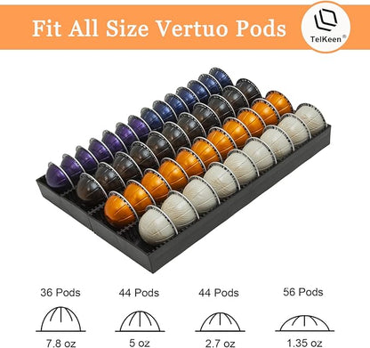 Coffee Pod Storage Holder Drawer Insert for Counter Compatible with Nespresso Vertuoline Capsules, Nespresso Pod Holder for Nespresso Vertuo for Home, Office, Coffee Station (2 Packs)