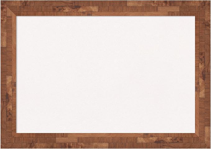 Amanti Art White Cork Board for Wall, 15x21 Vision Board with Brown Wood Frame, Small Corkboard Office Decor for Home Organization, Country Rustic Corkboard Pinboard to Display Items for Home