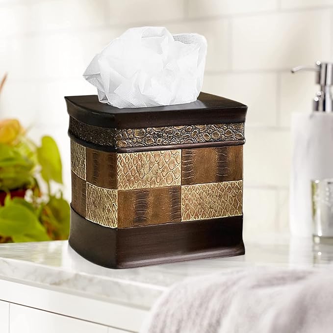 Resin Tissue Box Cover for Modern Home Decor - Minimalist Square Tissue Box Holder for Guest Room, Bedroom, Bathroom, Tabletop & Office - Durable and Aesthetic Tissue Holder, Zambia
