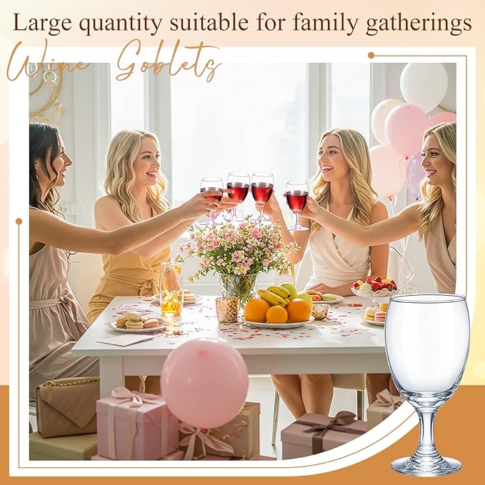 Patelai Set of 18 Clear Glasses 16 oz Water Goblet Glass Stemmed Water Glasses for Juice Wine Beer Tea Milk Cold Beverages Drinks Dishwasher Safe