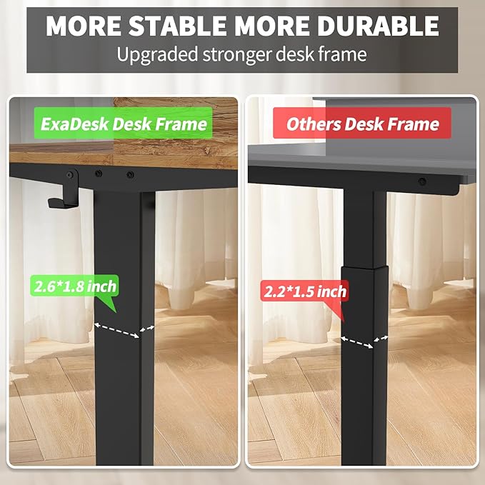 48 x 30 Inch Electric Standing Desk with 2 Drawers, Adjustable Height Widened Stand Up Desk with Storage, Sit to Stand Ergonomic Workstation for Home Office, Light Rustic
