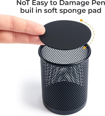 M&G Black Mesh Pen Holder, Metal Pencil Cup Holder Wire Mesh Pencil Holder for Desk Office School Organizer