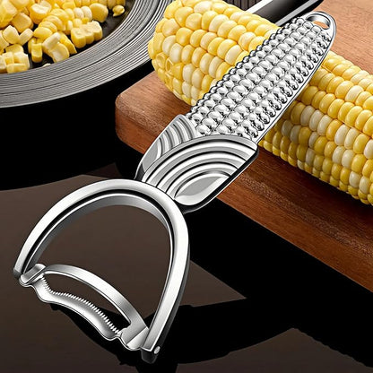 TEEVEA Corn Peeler for Corn on the Cob, Stainless Steel Corn Cob Stripper, Kernel Remover Tool for Home Kitchen BBQ Canning Camping