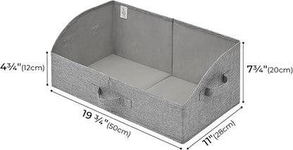 GRANNY SAYS Storage Bins for Closet, Trapezoid Storage Bins with Handles, Closet Storage and Organizer, Shelf Baskets for Clothes, Purse, Dog Toys, Dark Gray, Jumbo, 3-Pack