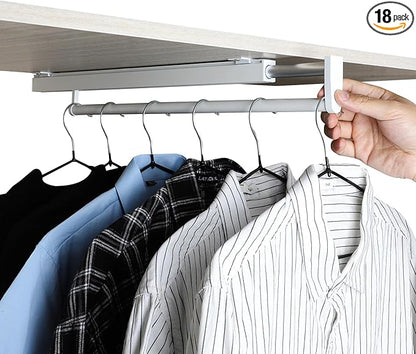 pull out closet rod pull out pants rack for closet white 11-3/8 inch pull out valet rod closet telescopic trouser rack shallow cabinet organize pants and clothes