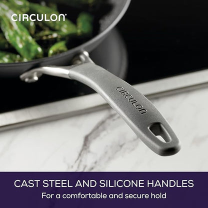 Circulon A1 Series with ScratchDefense Nonstick Induction 8.5-Inch and 10-Inch Frying Pan Set, Induction Cookware, 2-Piece, Graphite