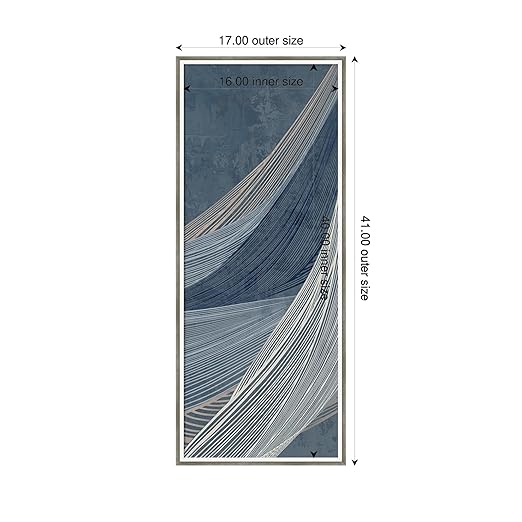 Amanti Art Framed Fabric Pinboard 17 x 41, Indigo Threads I by PI Studio Printed Modern Bulletin Board for Use as a Vision Board or Wall Organization Frame