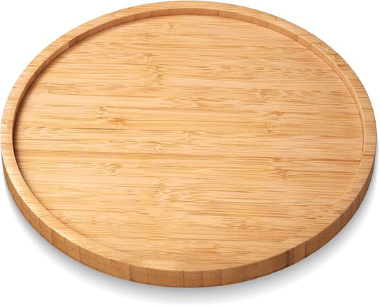 VERTORGAN Bamboo Serving Tray,8.7 Inch Decorative Trays Platter for Coffee Table,Living Room,Bar,Party,Mini Charcuterie Boards Cheese Board,Home Decor（Natural）