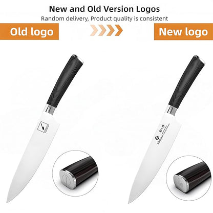 imarku Chef Knife - Pro Kitchen Knife 8 Inch Chef's Knives Japanese SUS440A Stainless Steel Sharp Paring Knife with Ergonomic Handle, Black Handle, Father's Day and Thanksgiving Gifts
