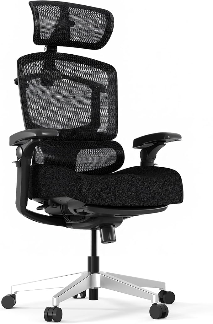FLEXISPOT ErgoX-PRO Ergonomic Office Chair with Footrest Black – Cloudtech Cushion, 5D Lumbar, 7D Armrests, 4D Headrest, 551LBS Capacity – Office, Gaming, Home