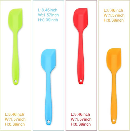 4-Piece Silicone Spatula, Heat-Resistant Non-stick Rubber Spatulas with Stainless Steel Core