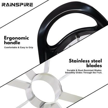 Rainspire Apple Cutter 8 Slices, 8 Blade Apple Slicer and Corer, Apple Corer Tool with Stainless Steel Blades, Super Sharp Fruit Cutter Fruit Slicer (Black)