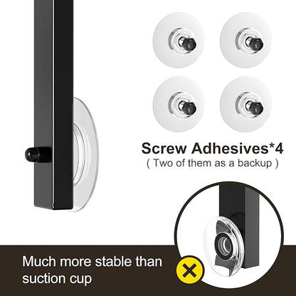 Orimade Adjustable Anti-slip Shower Caddy over Head, Rustproof Bathroom Hanging Shower Organizer with 2 Hooks for Razor, No Drilling Shower Shelves Storage Rack 2 Tier, Black