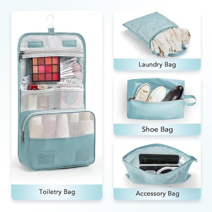 8 Set Compression Packing Cubes for Travel Essentials,Compressible Expandable Packing Cubes for Suitcase,OlarHike Luggage Garment Bags for Travel,Handy Helper for Organizing Clothes(Blue Gray)