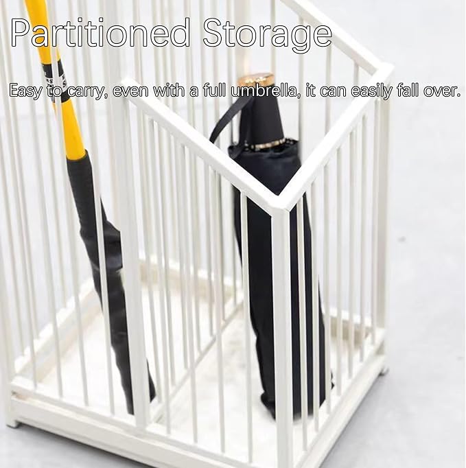 Indoor Metal Umbrella Stand，Umbrella Storage，Tall Metal Standing Umbrella Holder，Umbrella Holder for entryway，for Hotel，Offices，Home，Commercial(Gold,40 * 25 * 62cm/16 * 8 * 24.4in)