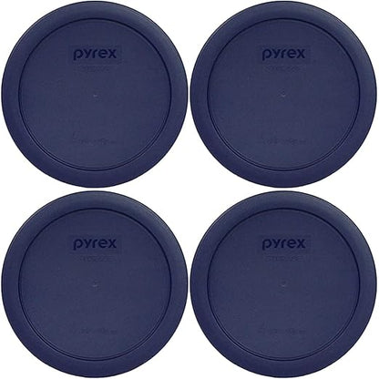 Pyrex 7201-PC 4 Cup Blue Food Storage Replacement Lid (4-Pack) - Made in USA