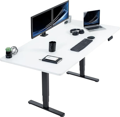 VIVO Electric 71 x 36 in Dual Motor Sit Stand Desk, Memory Height Adjustment, 2B Series, White Top Black Frame, DESK-KIT-2B7W-36
