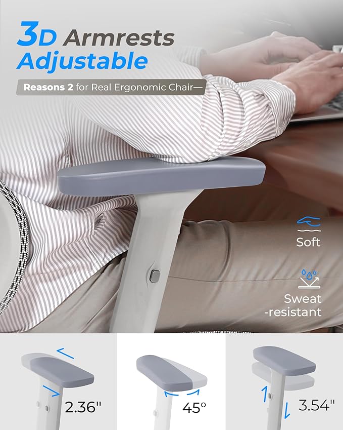 CabBase C1 Pro Ergonomic Mesh Office Chair - 6‘6“ Big & Tall Home Office Desk Chairs Seat Depth Adjustable with Lumbar Support - Back Height Adjustable Computer Task Chair with Headrest