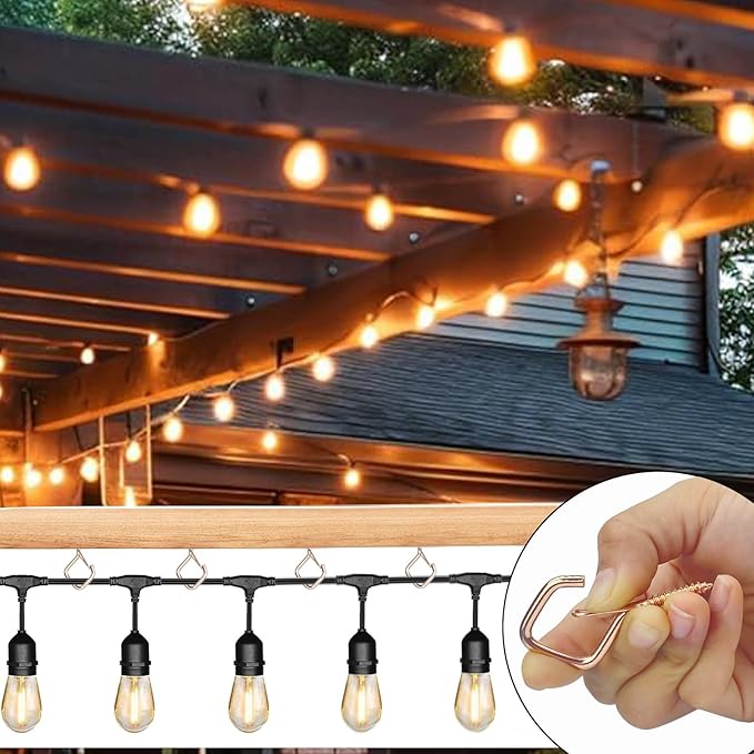 120 Pcs Rose Gold Eye Hooks Screw Heavy Duty,Ceiling Hooks for Hanging Plants,String Lights,Cup,Wind Chime,Bird Feeders. Plant Hanger Indoor&Outdoor