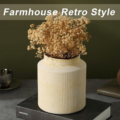Farmhouse Vase for Home Decor, Vintage Rustic Terracotta Flower Vase Suitable for Home Decor, Living Room, Shelf, Dining Table. 7IN ZSHLXM