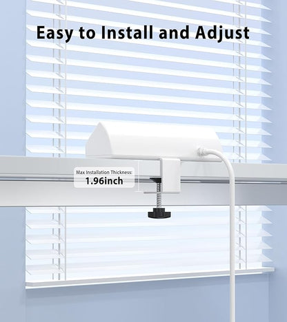 45W Fast Charging Station,Desk Clamp Power Strip,4 PD USB-C Ports,5 AC Outlets,Surge Protector Power Strip, 14AWG Heavy Duty Cord, Fits 1.9" Tabletop Edge (White, 20 FT Cable)