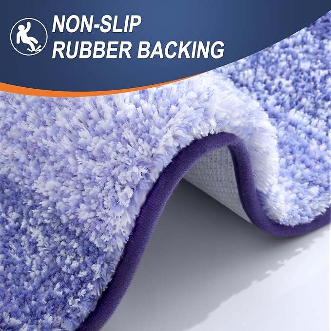 OLANLY Bathroom Runner Rugs Mat 47x24, Extra Soft Absorbent Microfiber Bath Rugs, Rubber Backing, Quick Dry, Washable Long Bath Mats for Bathroom, Tub and Shower, Home Decor Accessories, Blue-Violet