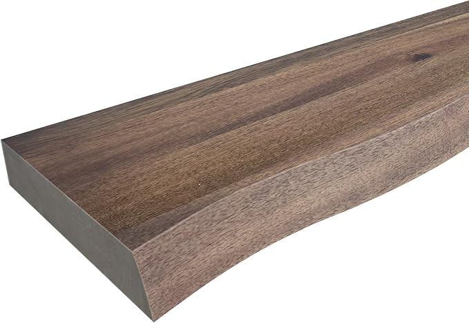 Howizz 24" Acacia Live Edge Floating Shelves Set of 2 - Wall Mounted Wooden Shelf for Stylish Home Décor - Dark Walnut Color 24x7.5x1.5 Inches