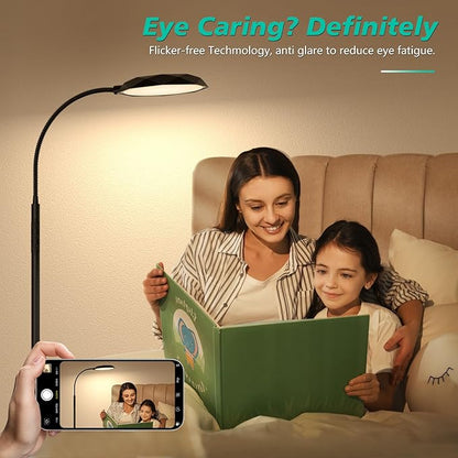 Floor Lamp, 18W Bright LED Floor Lamps for Living Room with Diamond-Surface, Stepless Adjustable Colors & Dimmer Standing Lamp with Timer, Remote & Touch Control, Reading Lights for Bedroom, Office