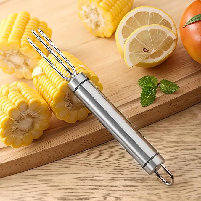 3 Pcs Corn Peeler, Stripper and Holder Set, Stainless Steel Corn Kernel Remover Tool Kit for Corn on the Cob