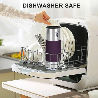 Travel Coffee Mug with 360°Lid, Travel Coffee Tumbler 16 oz Leak Proof, Stainless Steel Insulated Travel Mugs for Hot and Cold Spill Proof Leak Proof (Purple)
