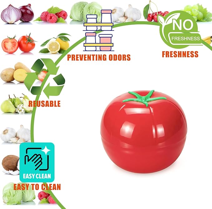Vegetable and Fruit Storage Containers for Refrigerator, Tomato and Onion Storage, Food Storage Containers with Lids, Pack of 2