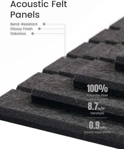 Fluxynara Felt Bulletin Board Tiles -28"x18" with 40 Adhesive Tabs, Cork Board Alternative for Office Decor, Push Pin Board Wall Organizer 6-Pack (Charcoal Gray)