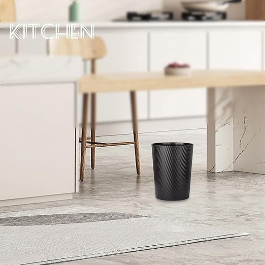 UUJOLY Small Trash Can Wastebasket Garbage Can Container Bins for Bathrooms, Laundry Room, Kitchens, Offices, Kids Rooms, Dorms (Black, 2 Pack)